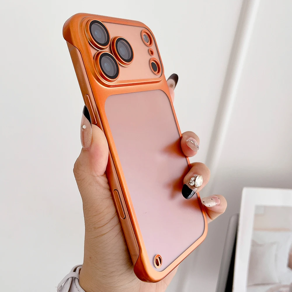 Titanium Gray Fine Hole Borderless Shockproof Matte Phone Case