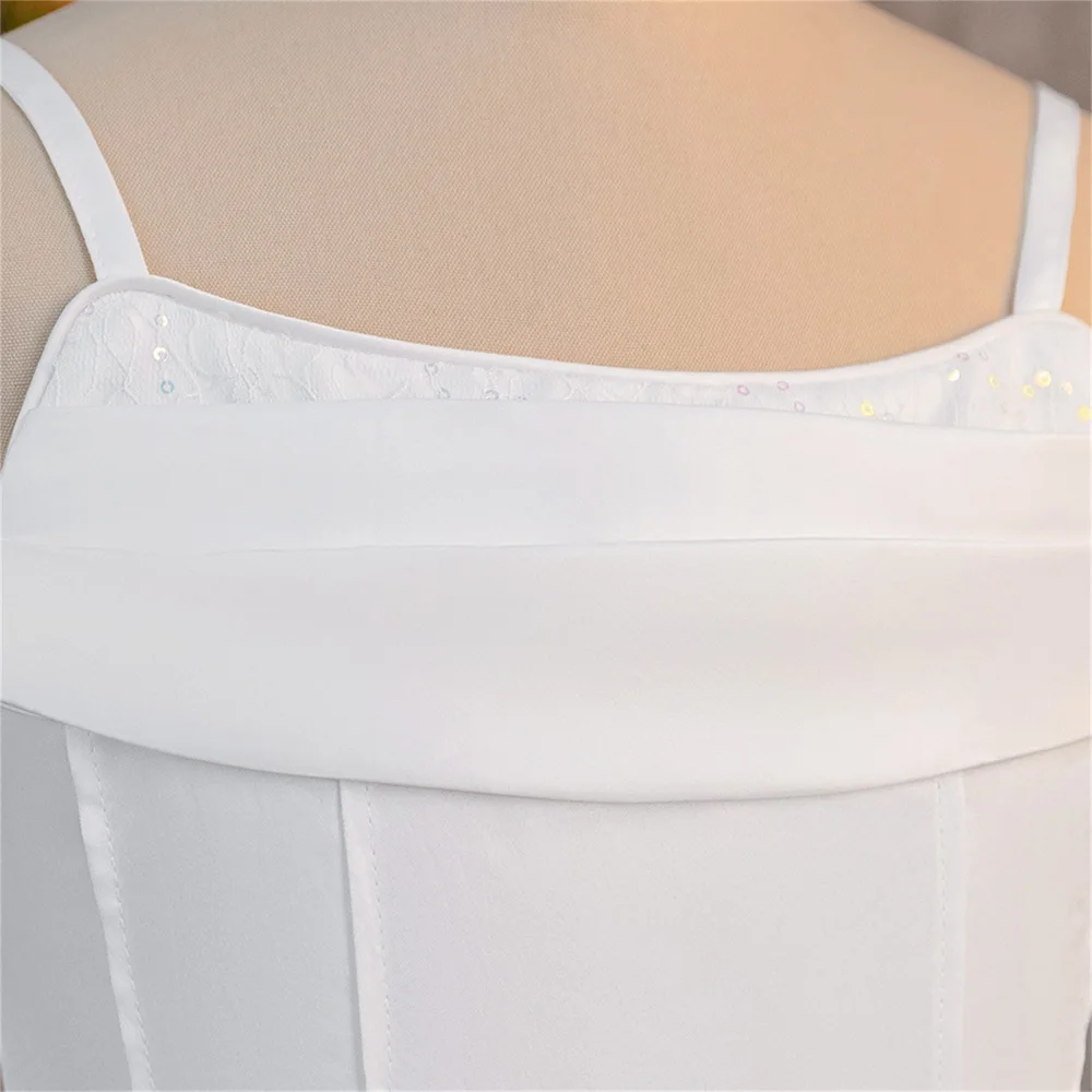Mädchen-Hochzeitskleid, lang, Klavier-Stil, Leistung, weißer Leibchenrock mit geteiltem Baldachin, Kostüm, Prinzessin, Geburtstagskleid – Detail 7