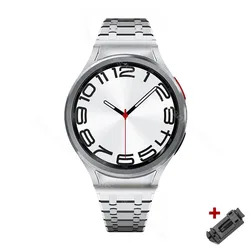 No Gaps Metal Strap - Sleek Business Bracelet with Quick Fit Adjustment - Galaxy 5pro 45mm (Silver)