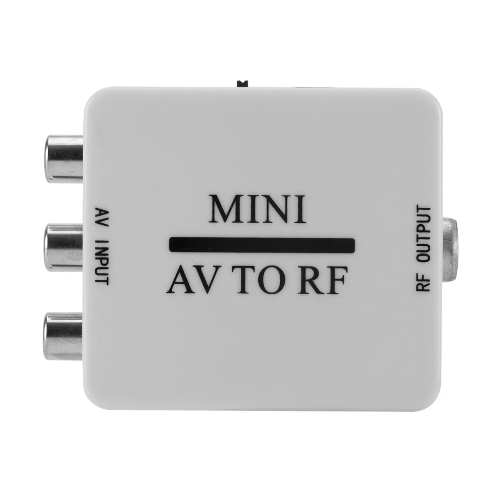 AV to RF 비디오 컨버터, 내구성 실용적인 다기능 미니 어댑터 박스, 지지대 RF 67.25/61.25MHz TV 스위처
