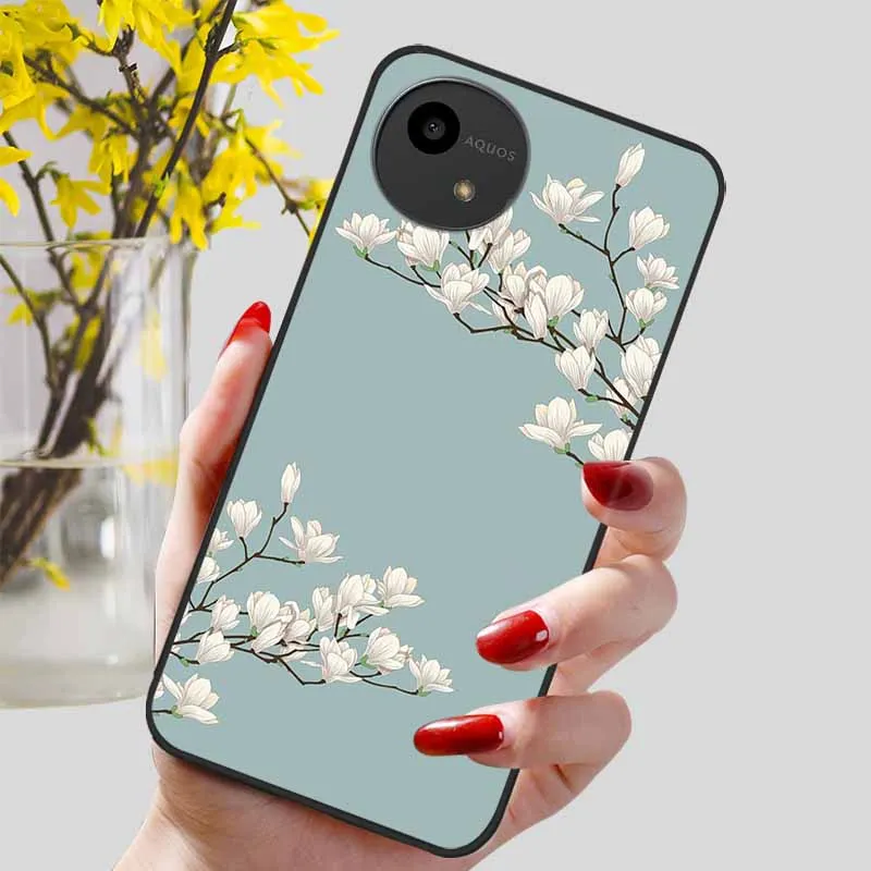 Lovely Black TPU Silicone Shockproof Soft Phone Case with Beautiful Pattern