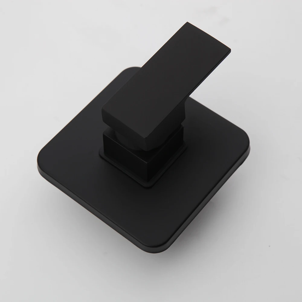 KEMAIDI Matte Black Bathtub Faucet Waterfall Spout Wall Mounted Bath Washbasin Faucets Bathroom Basin Sink Solid Brass Mixer Tap 6