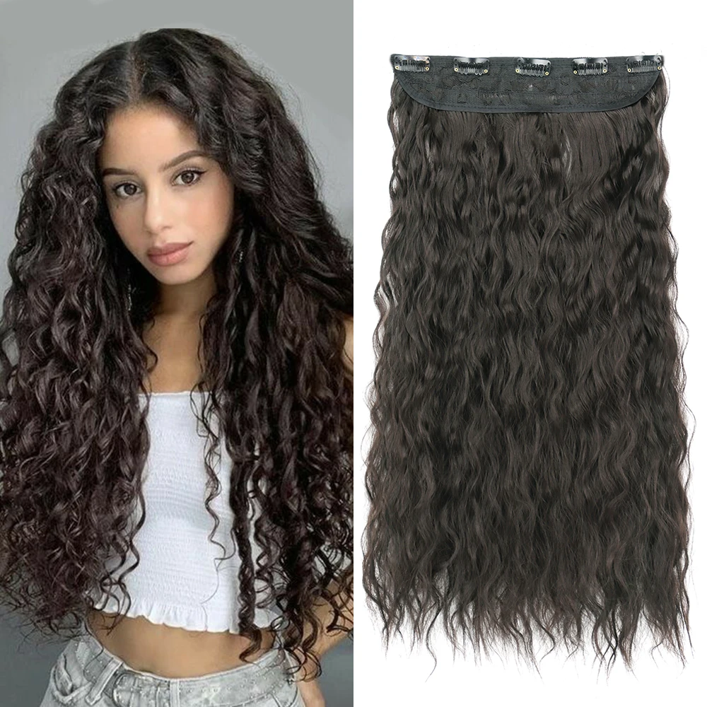 22 32Inch Synthetic Long Curly Hairstyles 5 Clip In Hair Extension