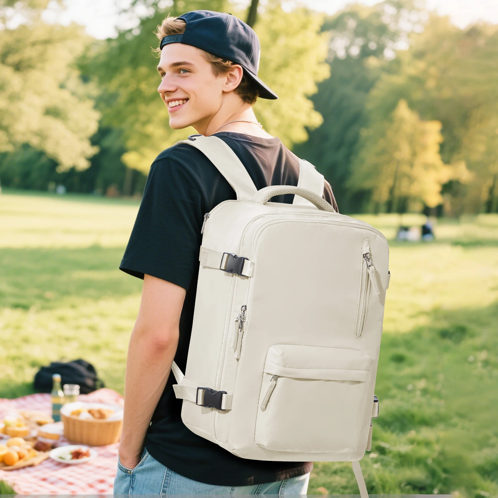 Ideal Short Distance Backpack Air Vacuum Compression Backpack no Pump, Cabin Airplane Ryanair 40x20x25 Travel Backpack, Daypack