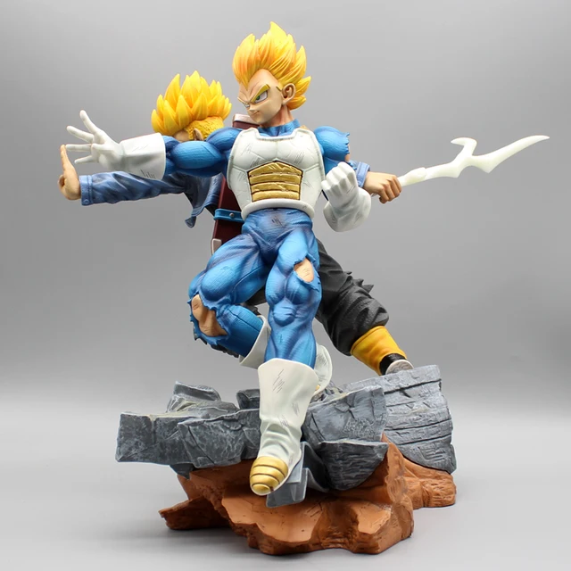 Dragon Ball PVC Action Figure, GK Batalha Vegeta Trunks, Ressonante Pai  Filho Onda Saiyan Vegeta Estátua, Toy modelo, 31cm