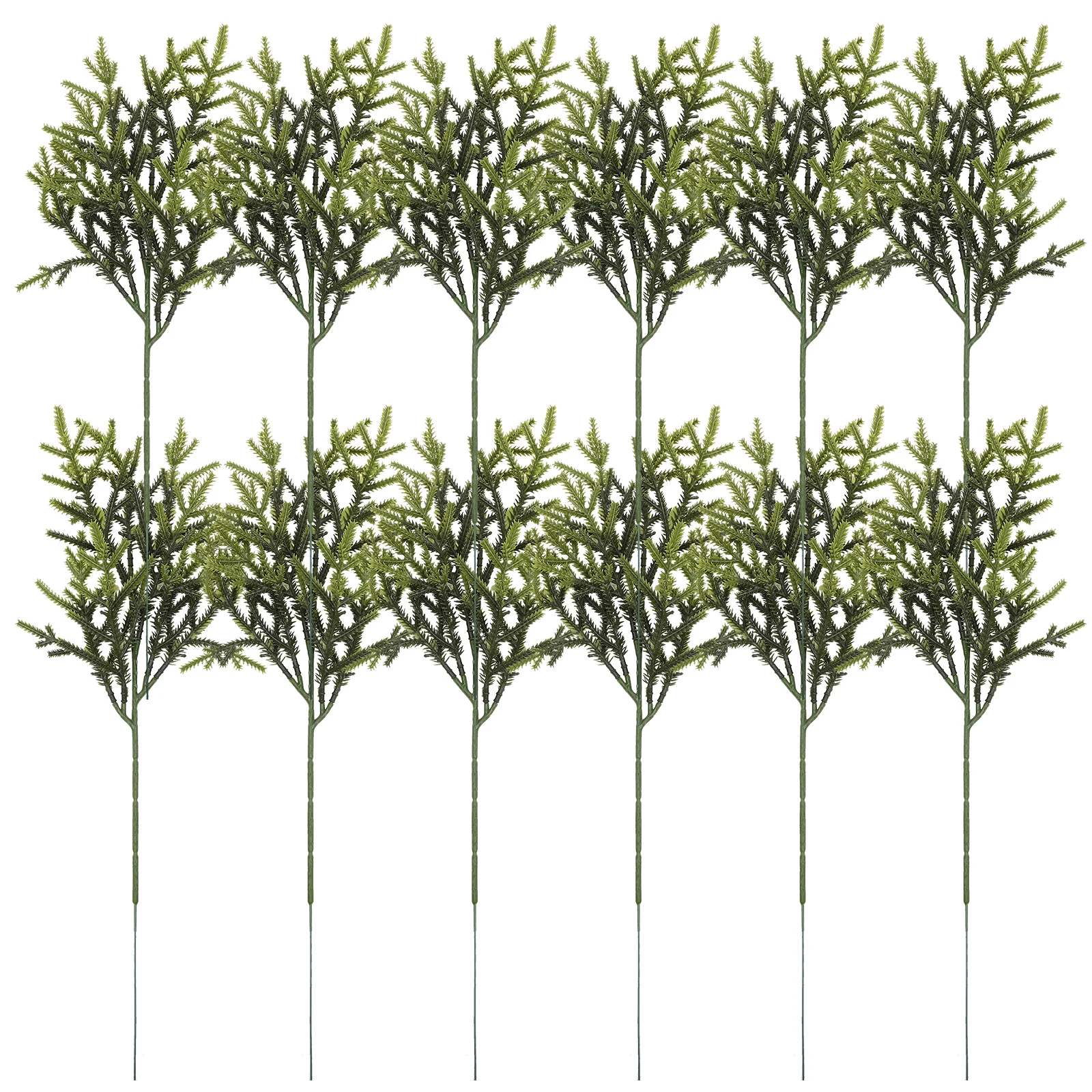 

12 Pcs Green Leaf Artificial Pine Ornament Faux Needles Stems Three-dimensional Branch Decor Twigs
