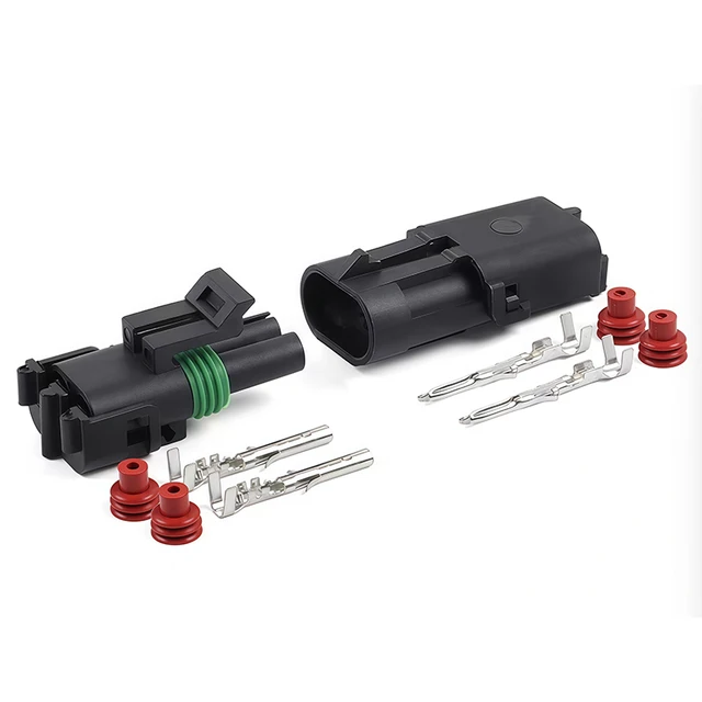 2Pin 2.5mm GM Automotive Weather Pack Waterproof Connector Male Female Plug Socket DJ3021Y-2.5-11/21  For GM 2