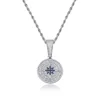 18K White Gold Plated Compass Pendant Iced Out Hip Hop Jewelry Bling 5A Hip Hop Pendant Necklace 5