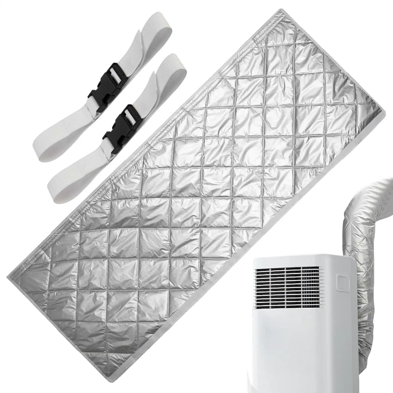 Air Conditioner Hose Insulation Cover AC Duct Vent Hose Insulated Cover Wrap with Adjustable Straps Exhaust Tube Accessories