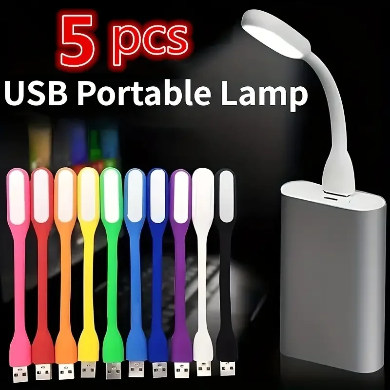 Mini USB LED Reading Lamp 5PC Portable Camping Night Light