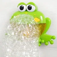 Baby Bath Toys Bubble Machine Frog Music Kids Bath Toy Bathtub Soap Automatic Bubble Maker Baby Bathroom Toy for Children 1