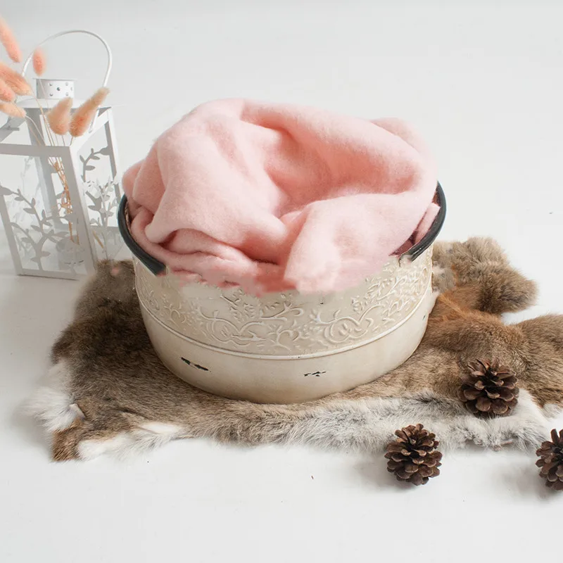 Newborn Photography Props Wool Felt Wrapped Placemat Bedding Blanket Infant Children Photo Shoot Baby Wrapping