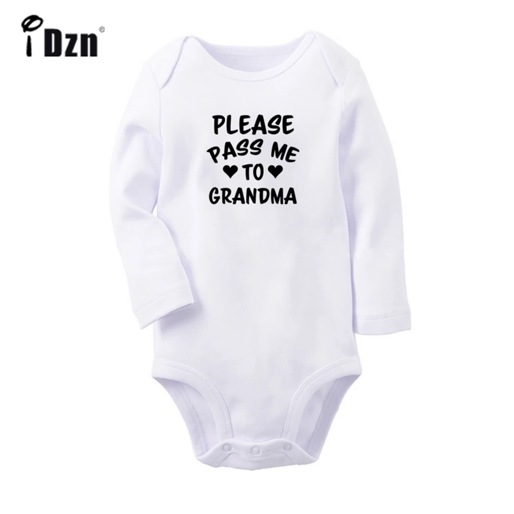 

Please Pass Me to Grandma - My Grandmother Loves Me Cute Baby Rompers Baby Boys Girls Fun Bodysuit Infant Long Sleeves Jumpsuit