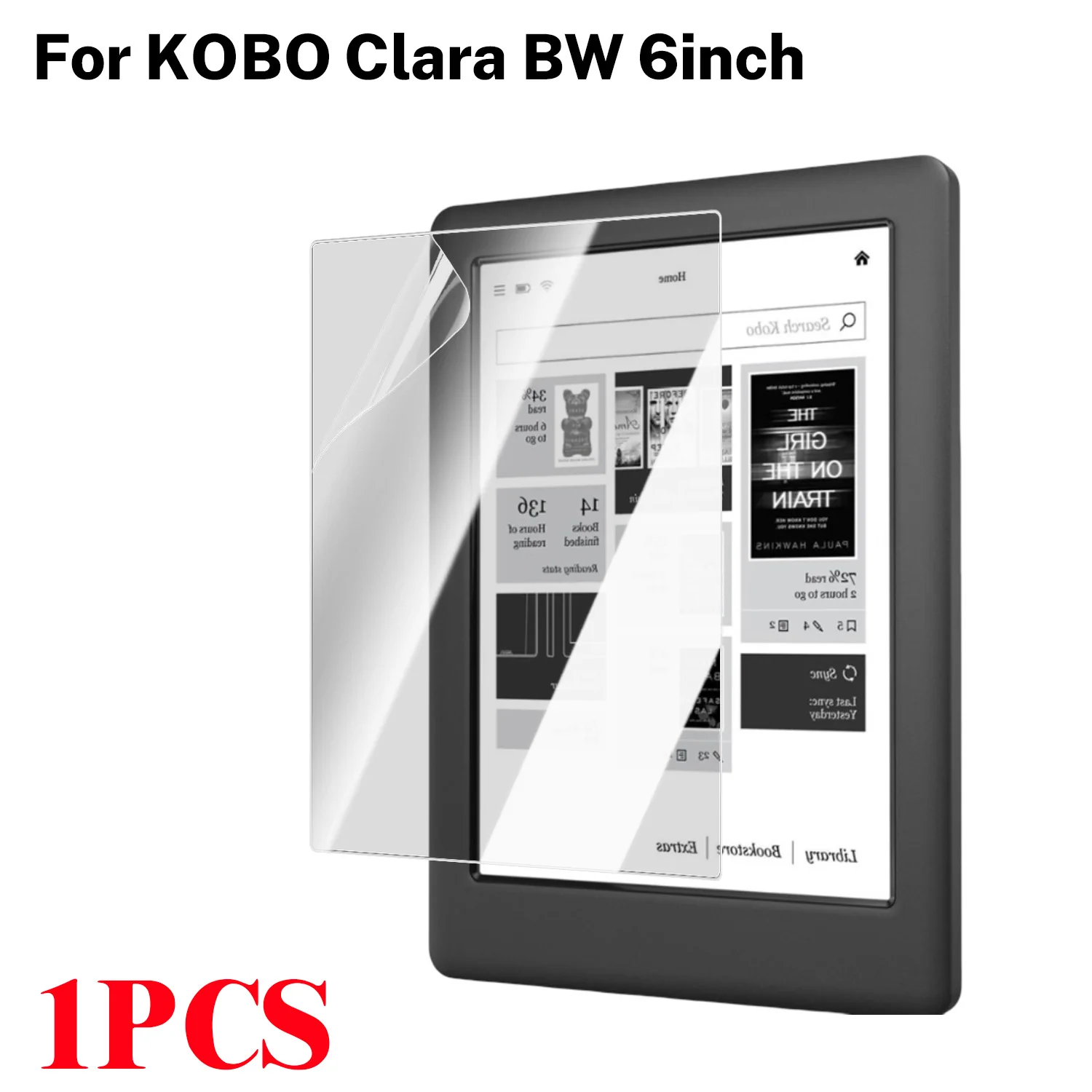 Clear PET Anti-Scratch Screen Protector Film for 6 Inch E-Readers, 1-5 Pack
