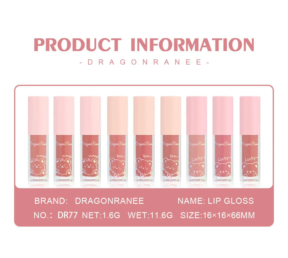 Lip Gloss Lip Makeup Lip Glaze Lip Oil Water Light Glass Lip Glaze Moisturizing Mirror Liquid Lipstick Mini Lipgloss Pearlescent Pink Glitter Lip Oil Kawaii Makeup