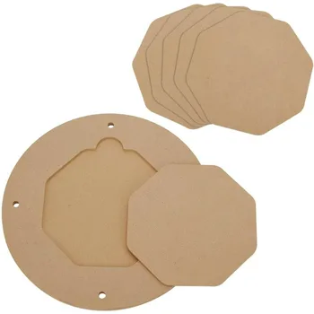 Chauve-souris intérieure pour roue de poterie, planche de cale ronde et Portable en argile de 12 pouces avec 6 tampons hexagonaux de 7.8 pouces, chauves-souris rondes en argile 1