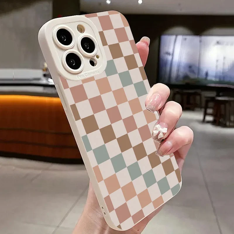Vintage Colorful Plaid Painting Phone Case Cover