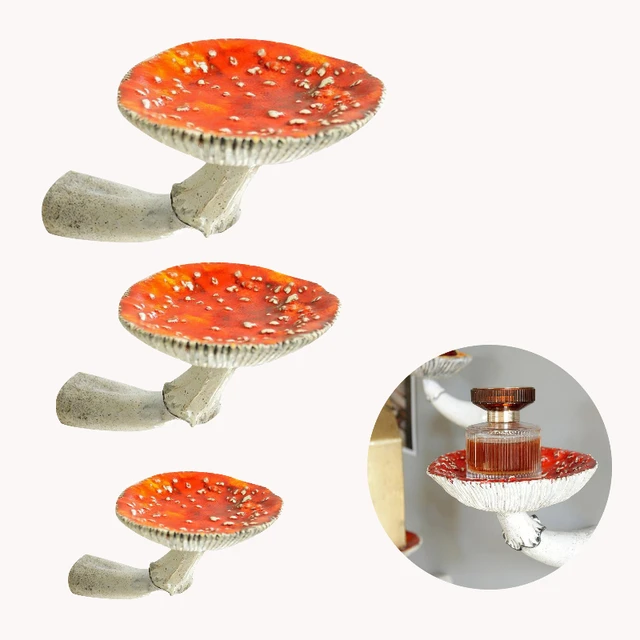 Gomba Függő Polc Amanita Gombás Alak Fal Úszó Dekoratív Polcok Otthoni Dekorációs Díszek Fali Függéshez - Image 6