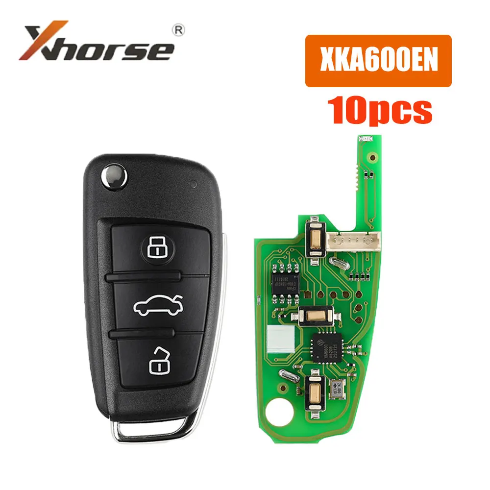

Проводной дистанционный ключ Xhorse XKA600EN VVDI2, Универсальный Автомобильный ключ с дистанционным управлением для Audi A6L, Q7, 3 кнопки, ключи для VVDI, 10 шт.