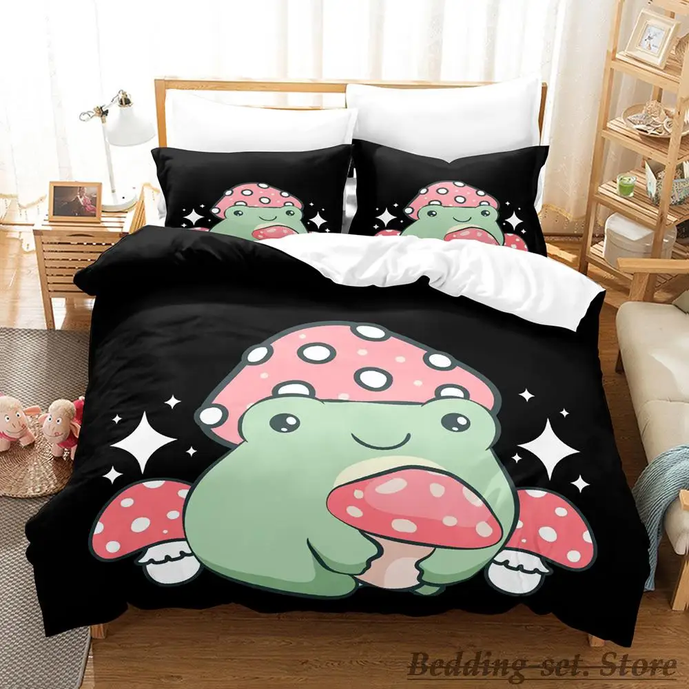 SOULZZZ Colorful Mushroom 8-Piece Comforter Set Queen - Psychedelic Kawaii Bedding For Kids & Teens