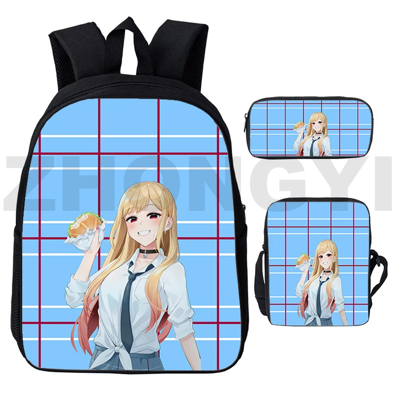 

My Dress-Up Darling 3D Backpacks Marin Kitagawa School Back Pack for Girl Anime Japanese Bag 3 Pcs/Set Pencil Case Shoulder Bags