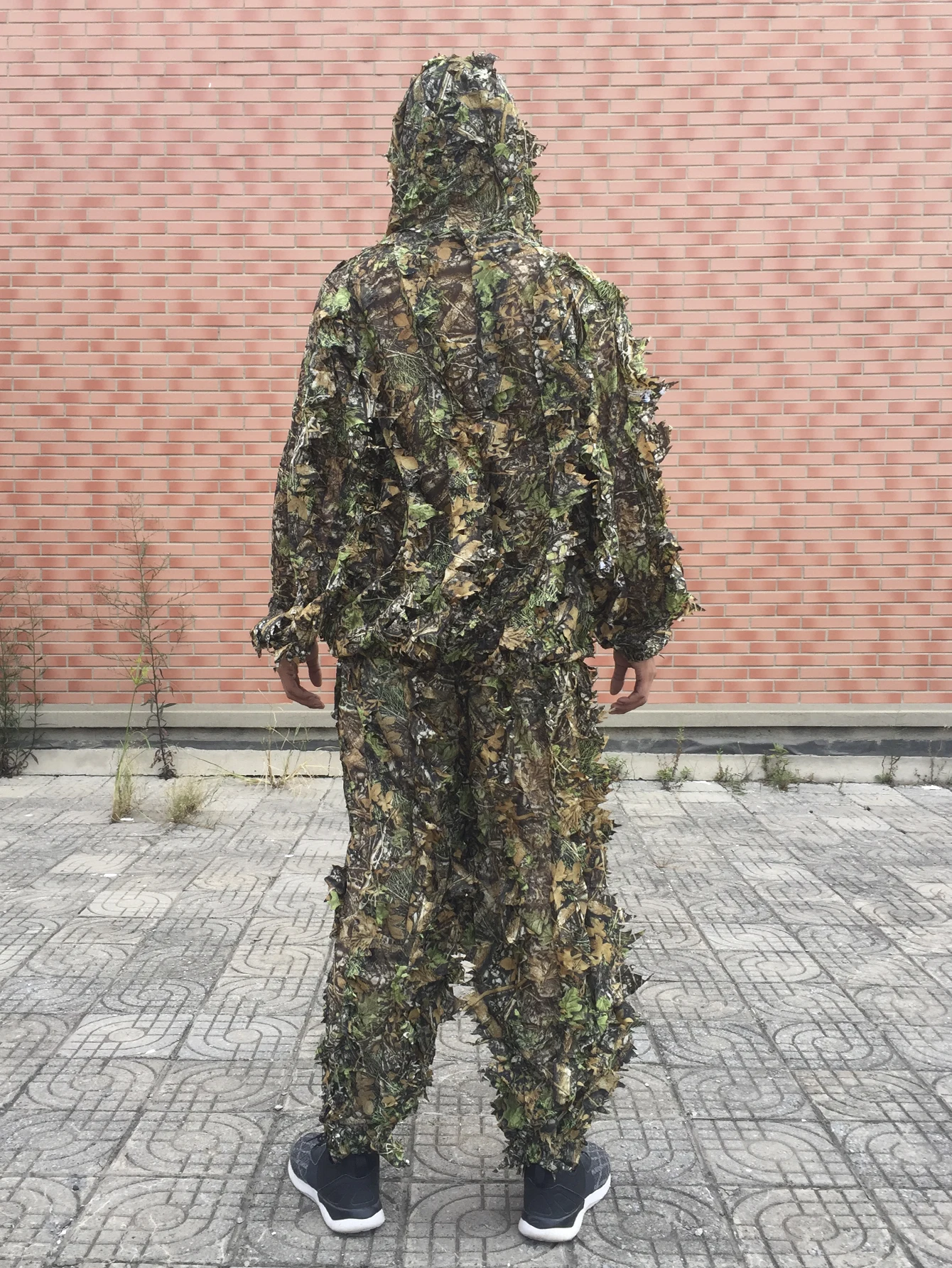 Men Women Kids Outdoor Ghillie Suit Camouflage Clothes Jungle Suit CS Training Leaves Clothing Hunting Pants Hooded Jacket