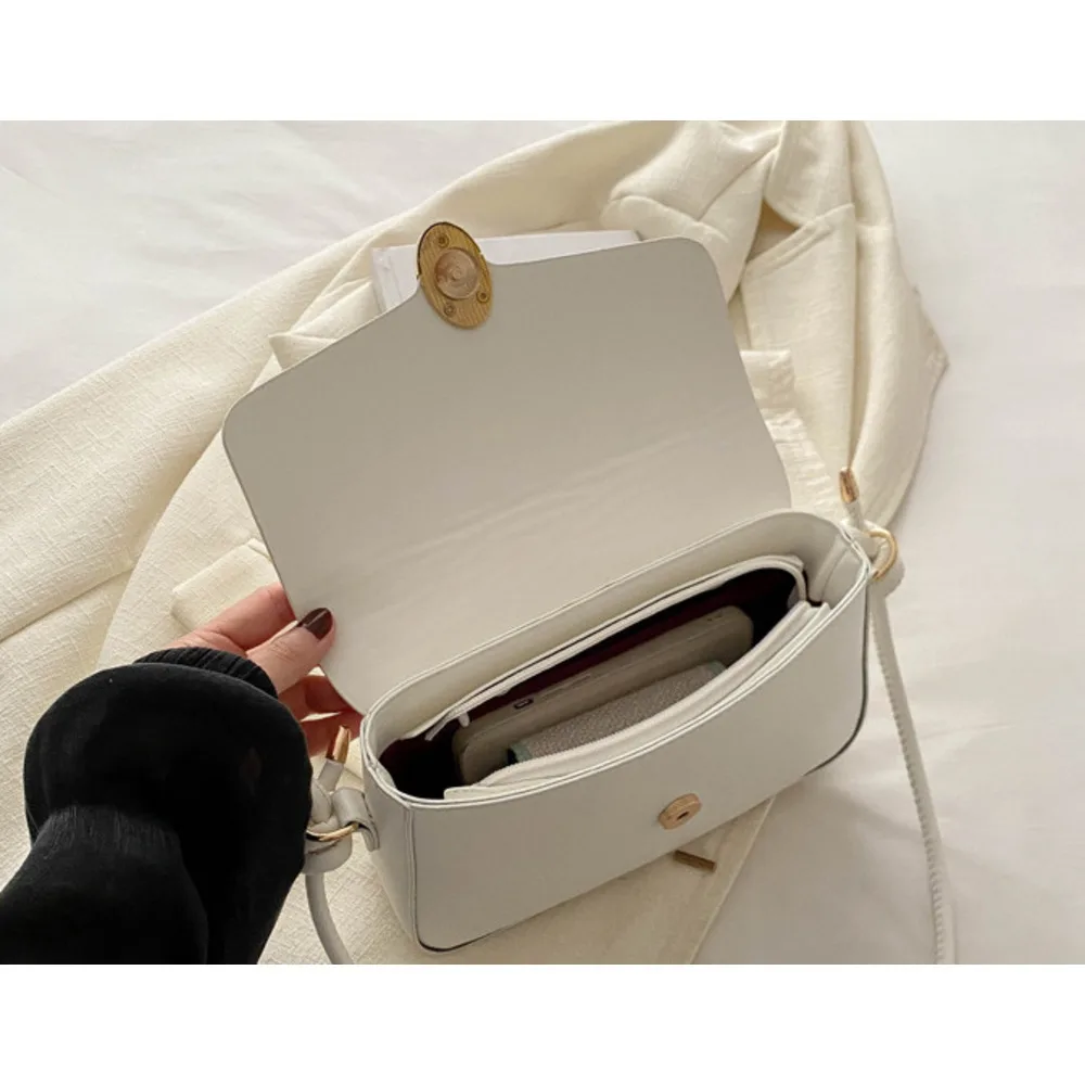 Small Square Shoulder Bag For Women Solid Colour Simple Style_voghion.com