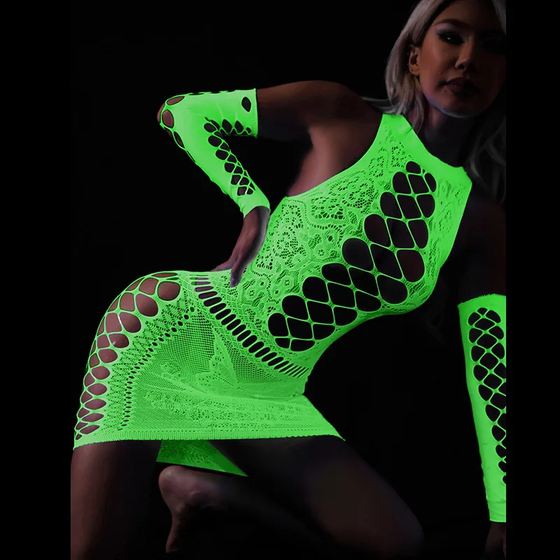 Sexy Lingerie Luminous Mesh Bodysuit