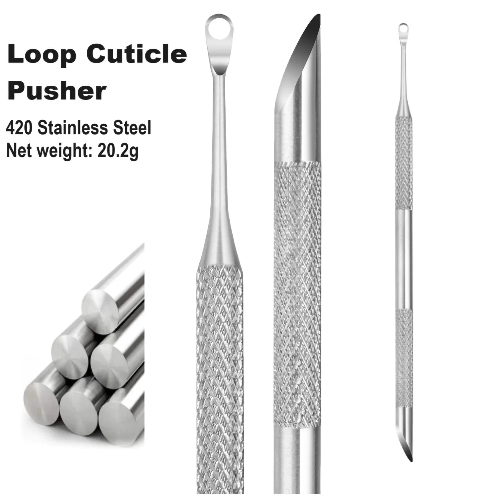 Cuticle Remover Exfoliation Nail Pusher Double-Headed Stainless Steel Prep Tool Clean Dead Skin Circle Bevel Shovel Manicure Pen