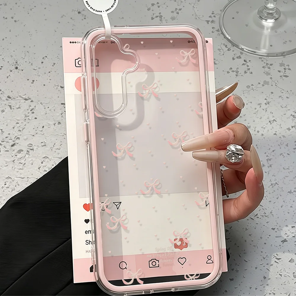 Elegant Black Bow Clear 2-in-1 Phone Case Cover