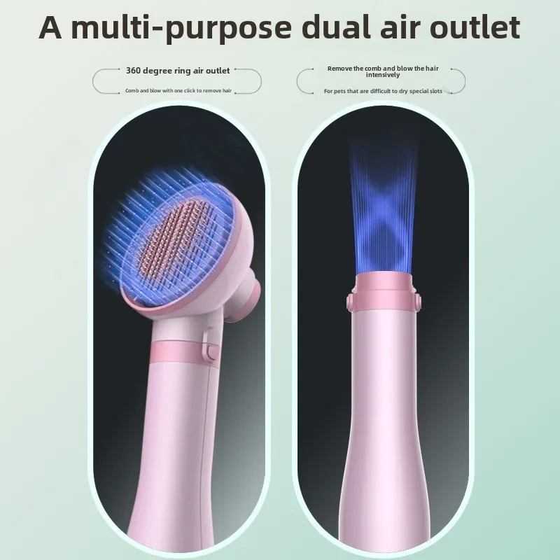 Negative Ion Pet Hair Dryer Dog Hair Pulling Machine High Power Intelligent Hot Air Comb Cat Combing Water Blowing Machine