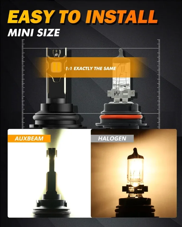 AUXBEAM 9005 9006 LED Combo Headlight Bulbs High Low Beam Super