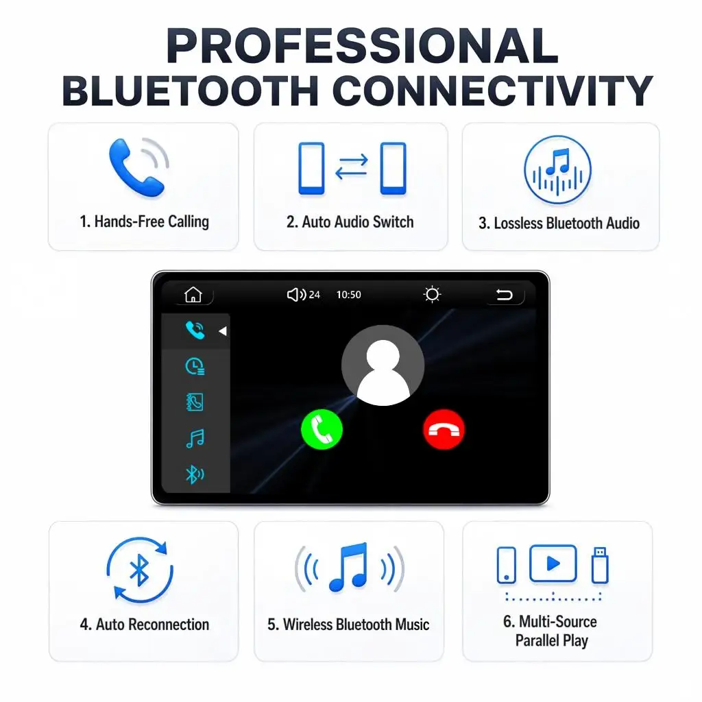 Autoradio con schermo touch da 7 pollici per Audi A3 (2003-2010), sistema Linux, con unità principale multimediale wireless Android Auto e CarPlay, Bluetooth. - immagine 6