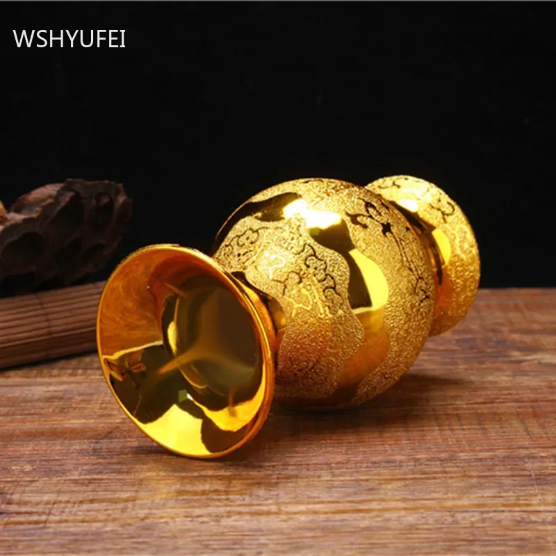 Golden Ceramic Antique Vase Home Countertop Vase Decoration Traditional Buddha Hall Worship Accessories Buddhist Supplies Crafts 2