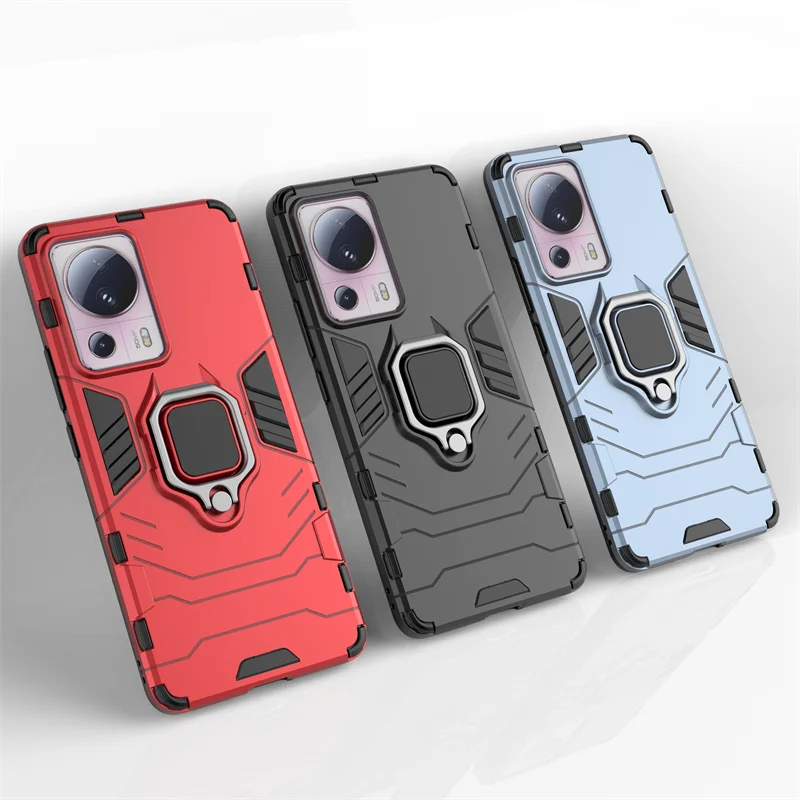 

For Xiaomi 13 Lite Case Luxuy Protective Case For Xiaomi 13 Lite 13 Pro 12 Lite 12 Pro 12s Cover Armor Shell Finger Ring Case