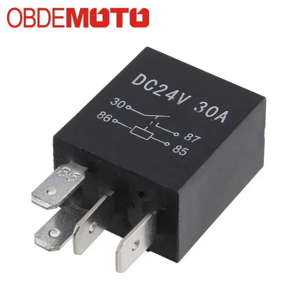 

Auto Car Relay DC 24V 30A 4 Pin Normally Open Contact Form for Automobile Motorcycle Electronic Control Device Accessory