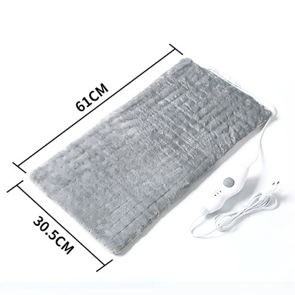 Electric Blankets Portable Massaging Heating Pad Flannel Rectangular Vibrating Heat Pad For Office Home Heating 30.5x61cm