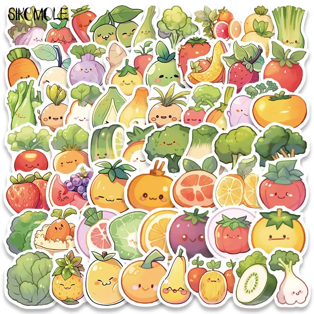 

10/30/60PCS Cartoon Cute Fruits And Vegetables Graffiti Stickers For Kids DIY Suitcase Skateboard Laptop Luggage Sticker Decals