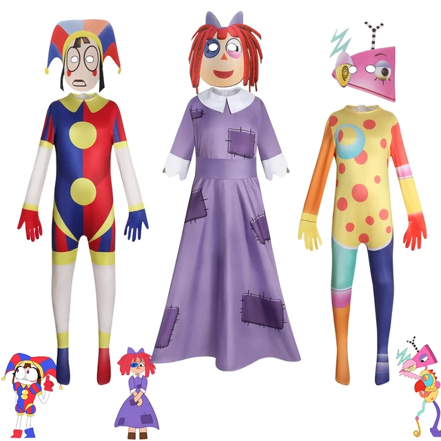 The Amazing Digital Circus Cosplay Pomni Costume Cute Cartoon Anime Clown  Bodysuit Funny Home Party Clothing