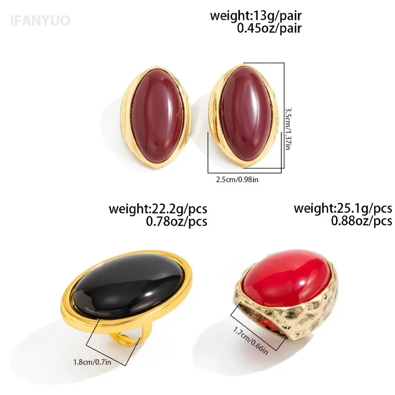 Creative Resin Acrylic Stud Earrings for Women 2026 Oval Earring Trendy Geometric Ring Exaggeration New Year Party Jewelry Gift