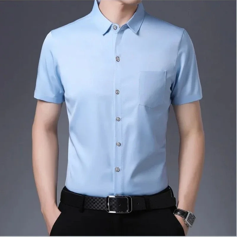 قميص رجالي كاجوال بأكمام قصيرة ، خالي من التجاعيد...