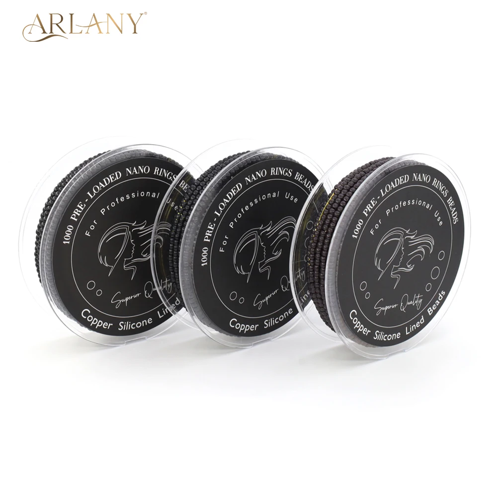 ARLANY Hair Extension Beads 3mm 500pcs/Roll Pre-Loaded Copper Nano Beads for Sewing in Extensions Feather Extensions