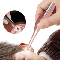 Ear Cleaner LED Flashlight Earpick Wax Removal Tweezer Luminous Kids Stainless Steel Tweezer Remover 2