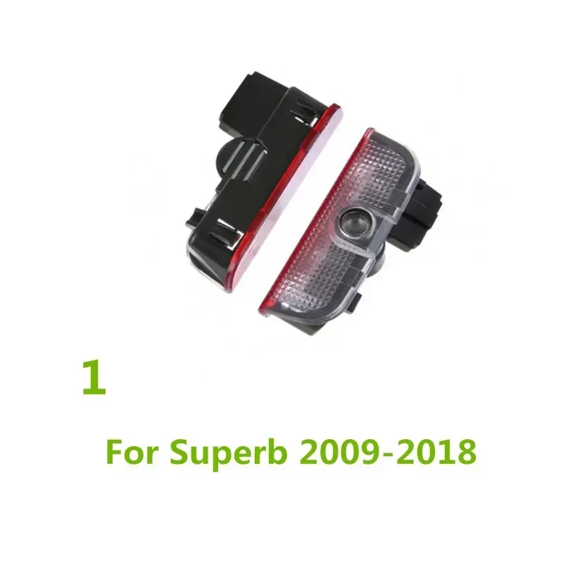 2X LED 자동차 문짝 램프, 고스트 섀도우 로고 프로젝터, 스코다 슈퍼브 2 룸스터 페비아 옥타비아 자동차 액세서리