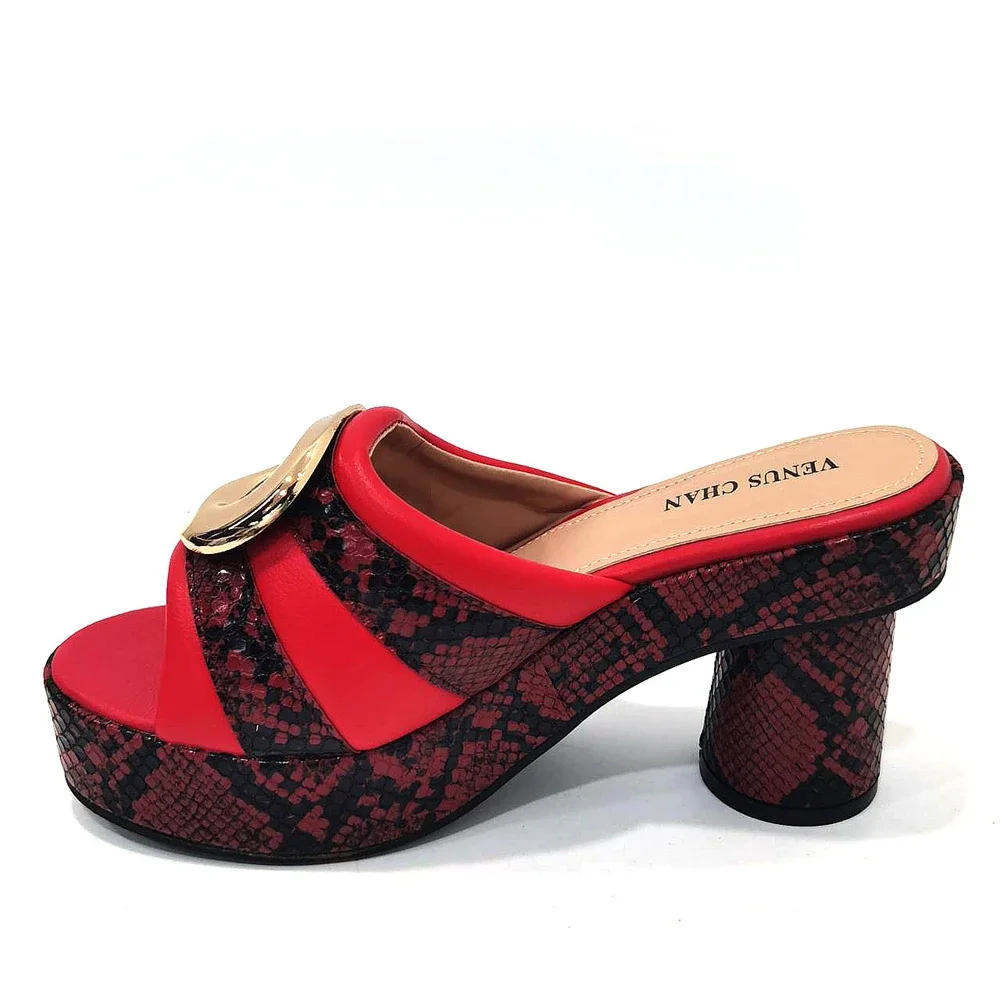 Runder Kopf neueste Damen dünne Absätze Schuhe und Tasche Set mit Strass in roter Farbe für Frauen Party Pump verziert – Detail 24