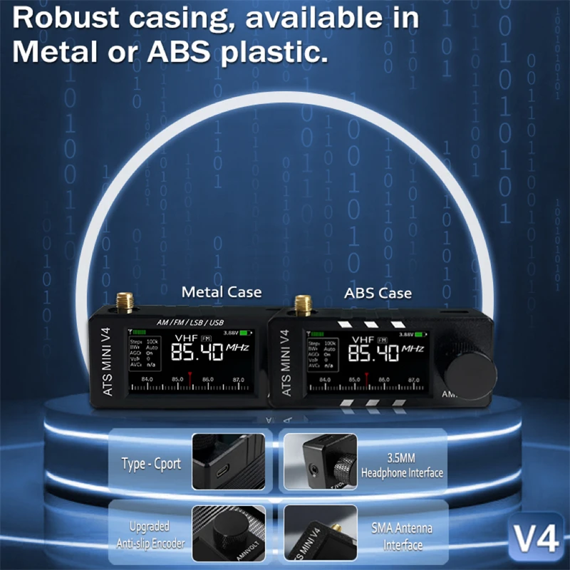 AMNVOLT V4 ATS MINI SI4732 ラジオ 全帯域 DSP ラジオ FM AM SSB LSB