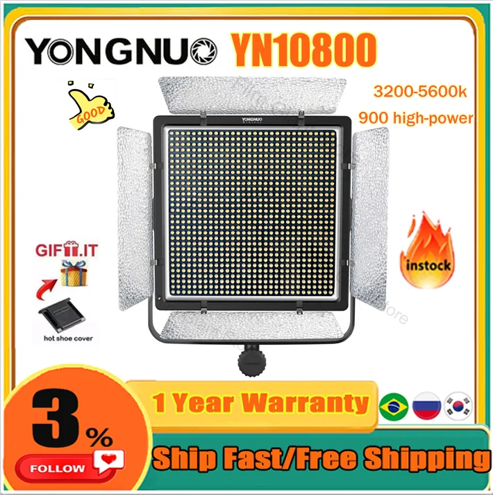 YONGNUO YN10800 LED Video Lighting 3200 5600k Dimmable Photo Studio