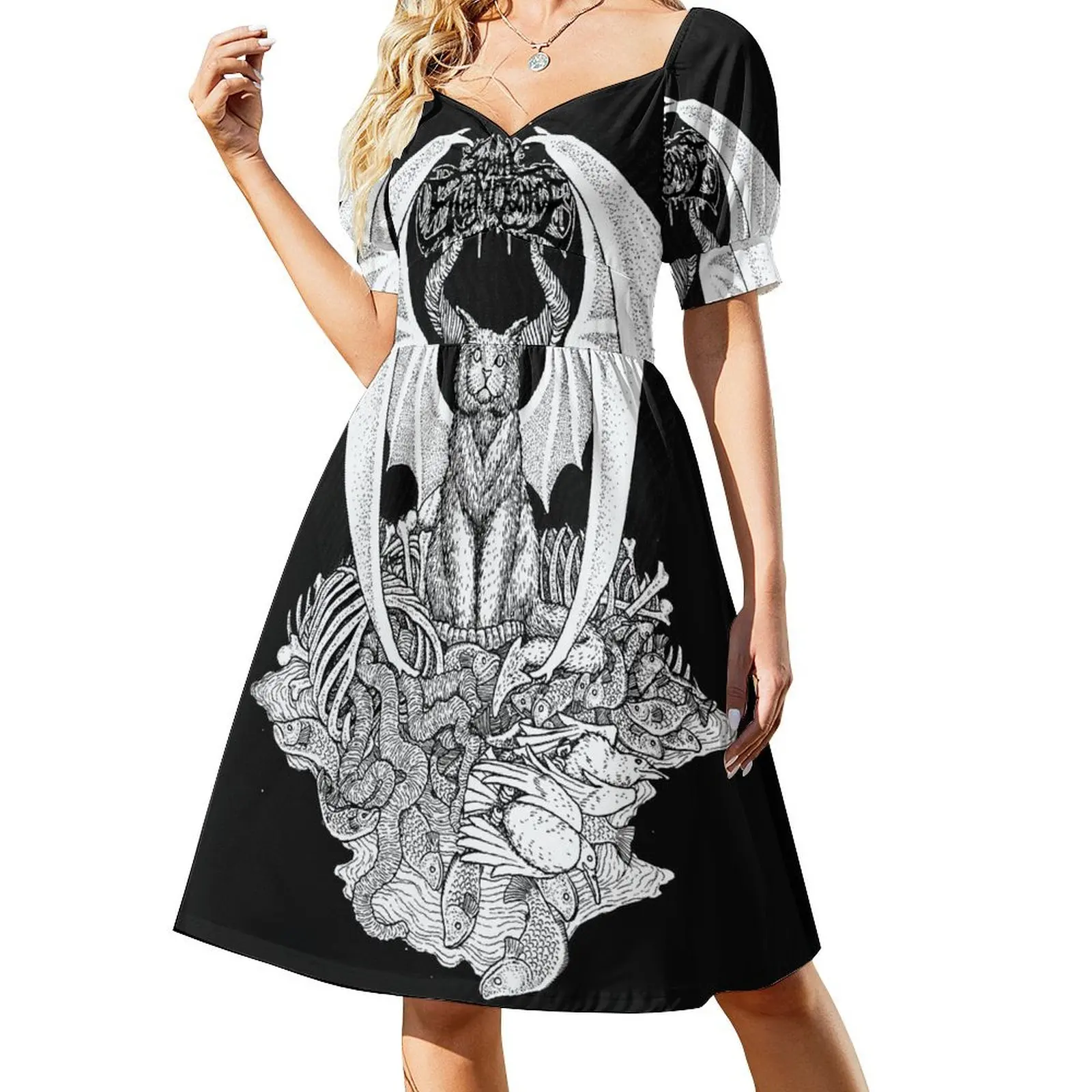 Sammy SlamDance - Mittens 2.0 BatCat Vestido de manga corta Vestidos de gala vestidos de mujer elegantes y bonitos Vestidos de mujer de verano