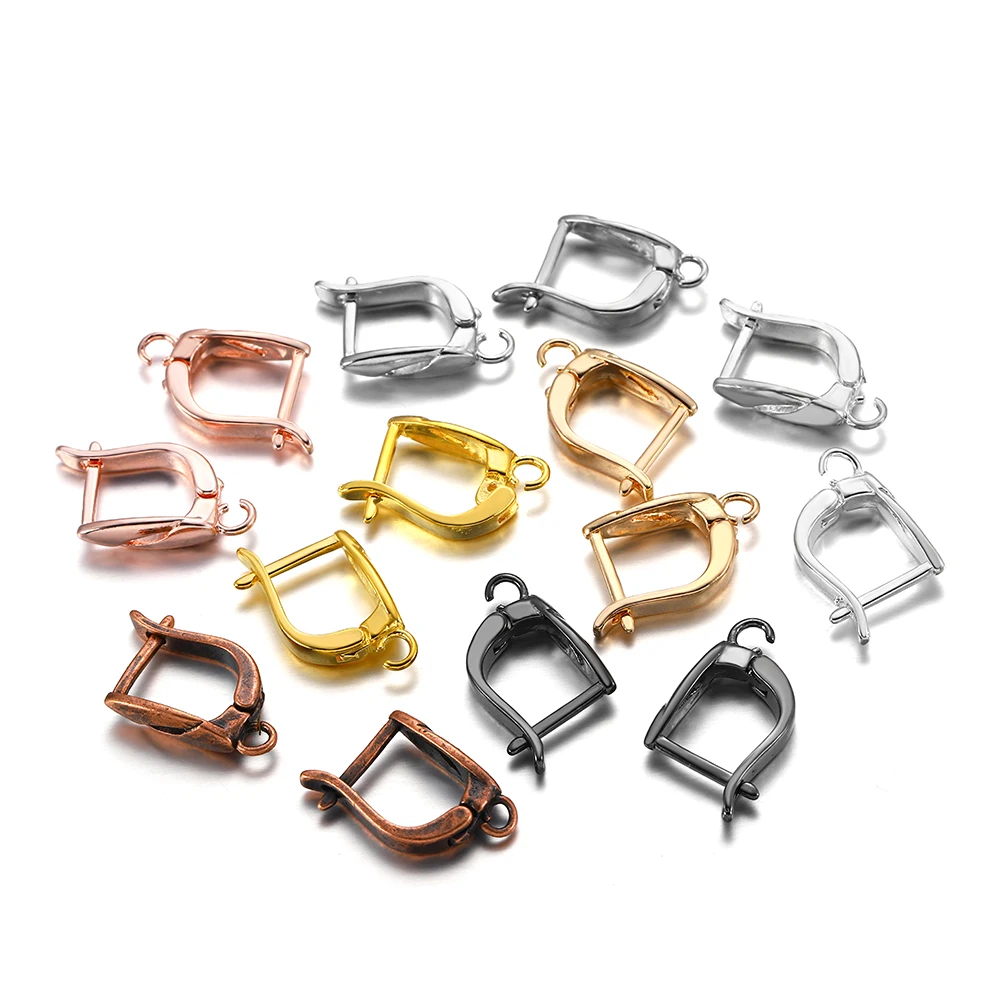 6-12Pcs/lot French Earring Hooks Lever Back Open Loop Ear Clasps Settings For DIY Jewelry Making Findings Accessories Supplies