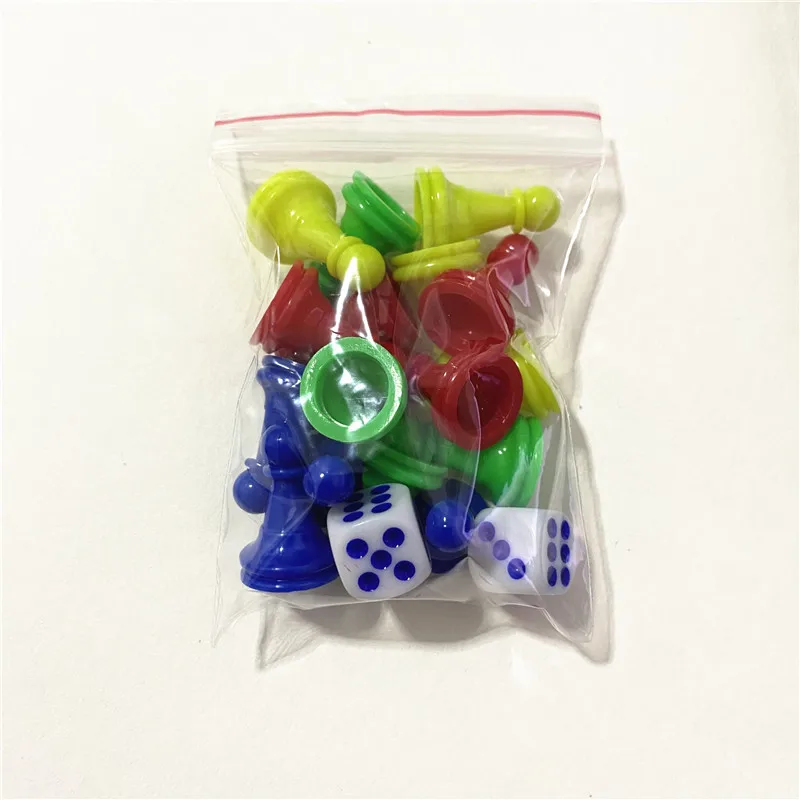 Chessman Dice Plastic Pawns Checkers Games Tabletop Markers Components 16 Pieces 2.5*1.6cm +2 Pieces board game table games chess pieces